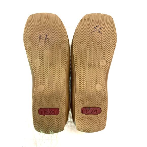 Rieker Antistress Slip-On Shoes Women 38(US 7.5) Tan Leather Comfort Loafers EUC - Picture 10 of 10